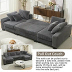 114  Pull Out Sleeper Sofa Bed,Adjustable Sleeper Sofa,Corduroy Sofa