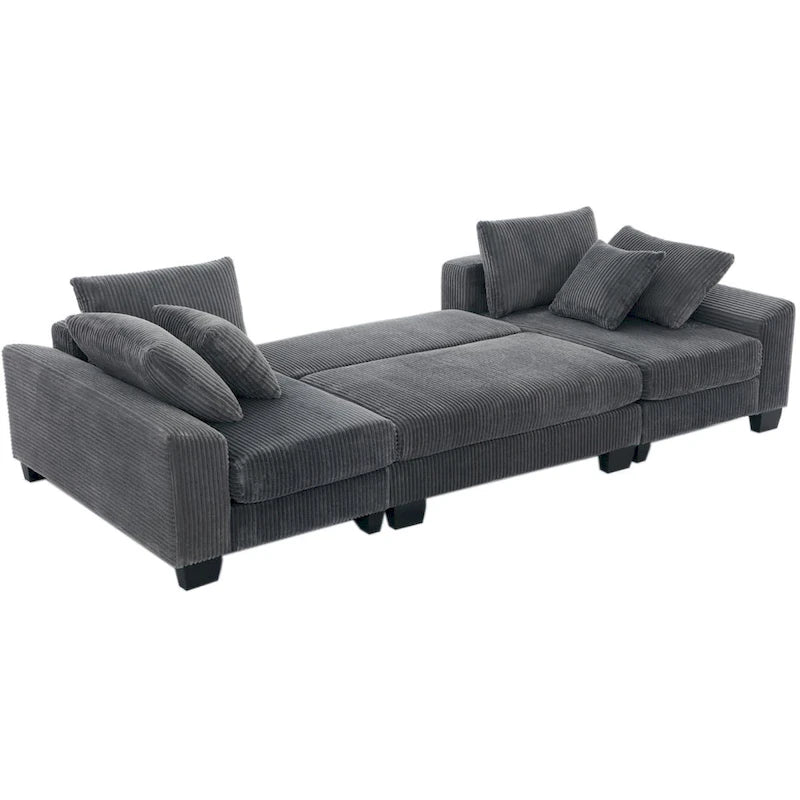 114  Pull Out Sleeper Sofa Bed,Adjustable Sleeper Sofa,Corduroy Sofa
