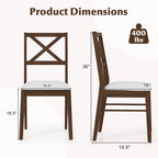 Gymax Dining Chairs Set of 4 Upholstered Kitchen Side Chairs w/ Rubber