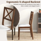 Gymax Dining Chairs Set of 4 Upholstered Kitchen Side Chairs w/ Rubber