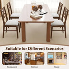 Gymax Dining Chairs Set of 4 Upholstered Kitchen Side Chairs w/ Rubber