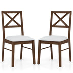 Gymax Dining Chairs Set of 4 Upholstered Kitchen Side Chairs w/ Rubber