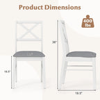 Gymax Dining Chairs Set of 4 Upholstered Kitchen Side Chairs w/ Rubber