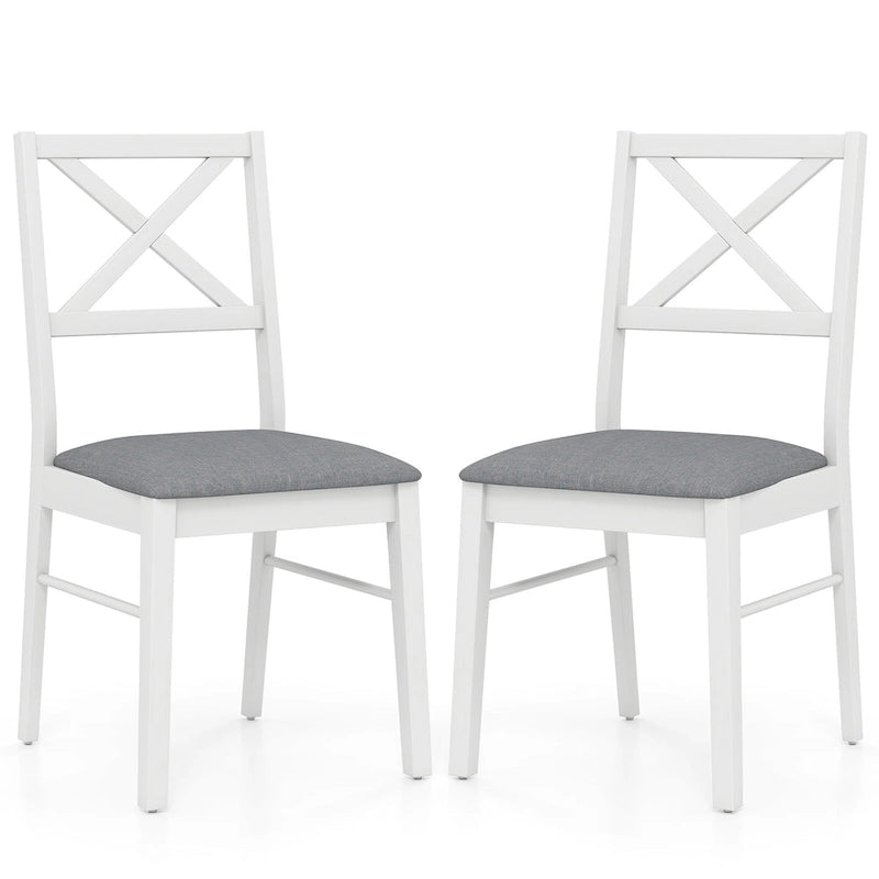 Gymax Dining Chairs Set of 4 Upholstered Kitchen Side Chairs w/ Rubber