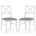 Gymax Dining Chairs Set of 4 Upholstered Kitchen Side Chairs w/ Rubber