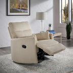 Montclair Plush Corduroy Fabric Manual Swivel Glider Recliner by iNSPIRE Q Classic
