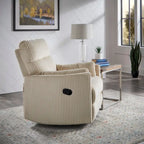 Montclair Plush Corduroy Fabric Manual Swivel Glider Recliner by iNSPIRE Q Classic