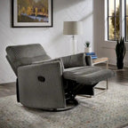 Montclair Plush Corduroy Fabric Manual Swivel Glider Recliner by iNSPIRE Q Classic