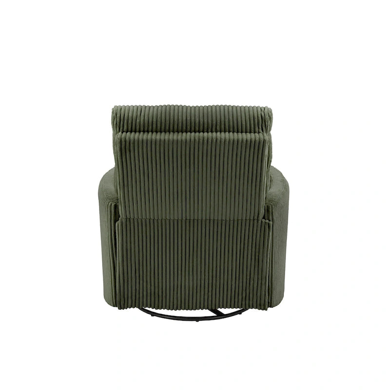 Montclair Plush Corduroy Fabric Manual Swivel Glider Recliner by iNSPIRE Q Classic