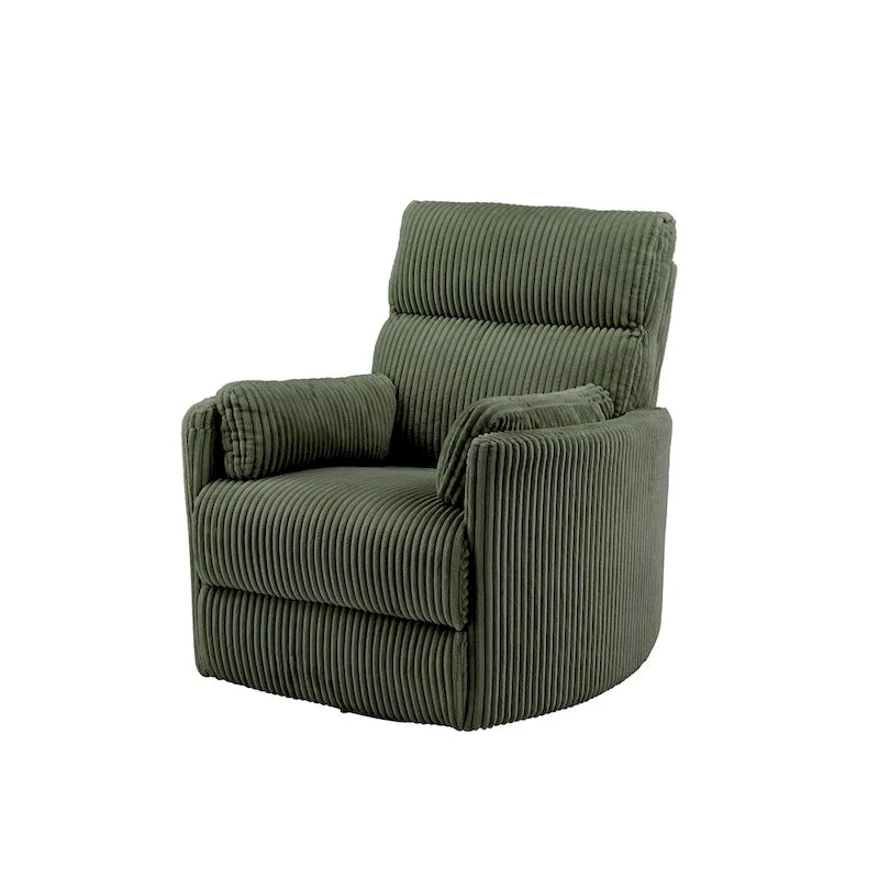 Montclair Plush Corduroy Fabric Manual Swivel Glider Recliner by iNSPIRE Q Classic
