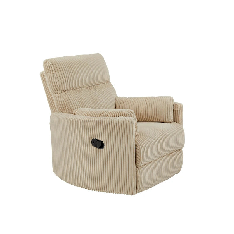 Montclair Plush Corduroy Fabric Manual Swivel Glider Recliner by iNSPIRE Q Classic