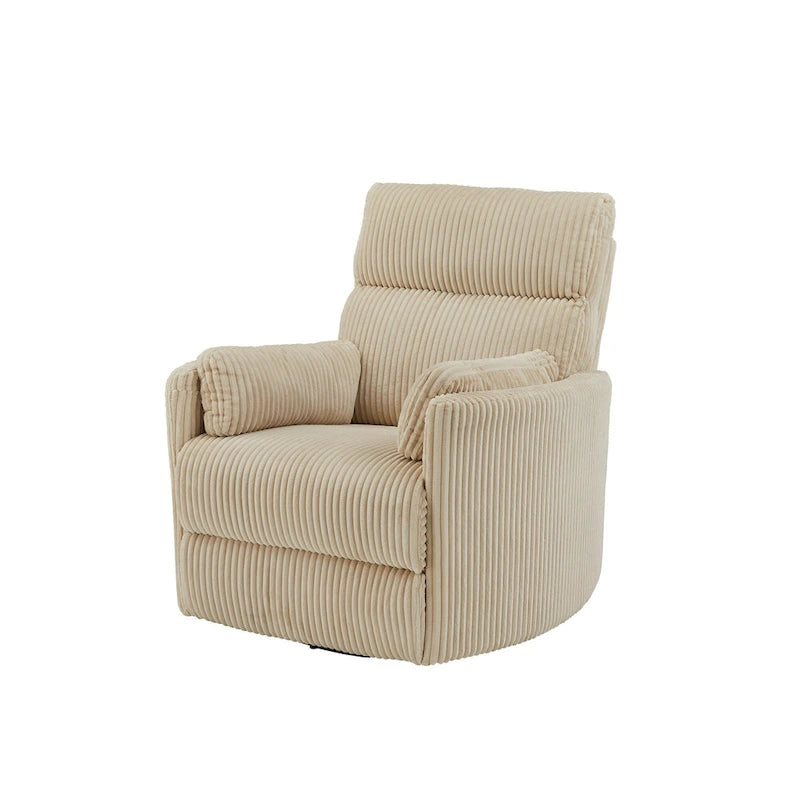 Montclair Plush Corduroy Fabric Manual Swivel Glider Recliner by iNSPIRE Q Classic
