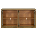 4-Door Large Storage Buffet Cabinet with Arched Glass Doors & Adjustable Shelves