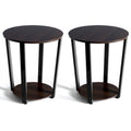 Costway Set of 2 Industrial End Table Sofa Side Table Nightstand Shelf