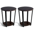 Costway Set of 2 Industrial End Table Sofa Side Table Nightstand Shelf