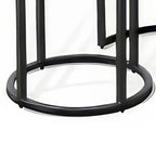 Flint 2 Piece Nesting Table Set, Dark Brown Mahogany, Black Metal Base