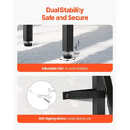 Brown Black MDF Metal Console Table, 3-Tier Long Hallway Table 240 lbs Top Load Capacity - 55.1 L x 13.4 W x 30.0 H