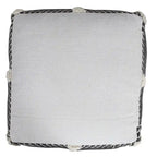 18 Black Cotton Geometric Pouf Ottoman for Living Room Seating and Footrest