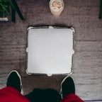 18 Black Cotton Geometric Pouf Ottoman for Living Room Seating and Footrest