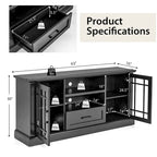 Gymax Farmhouse TV Stand for TVs up to 70 Media Center w/ Glass