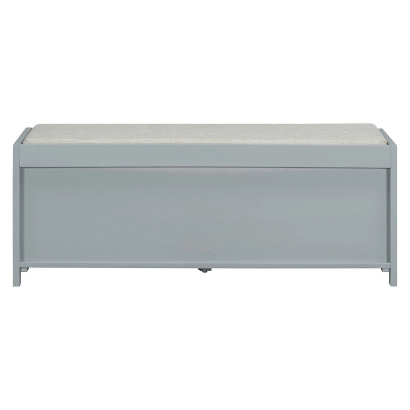 Distressed Shutter Shoe Bench with Storage & Cushion