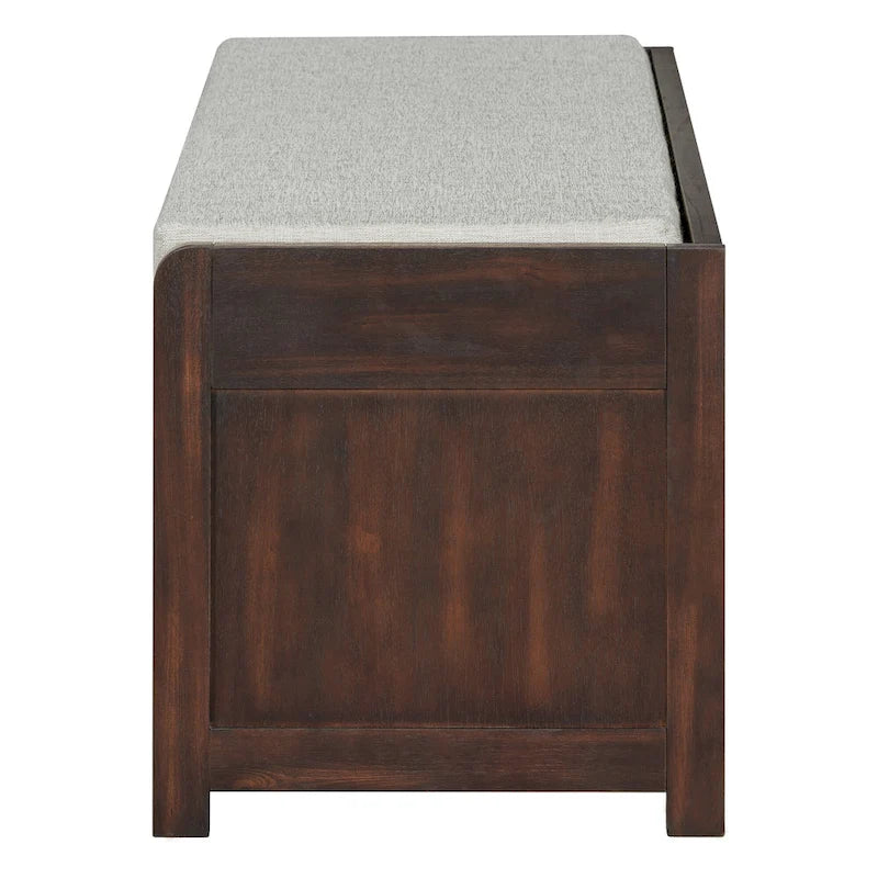 Distressed Shutter Shoe Bench with Storage & Cushion