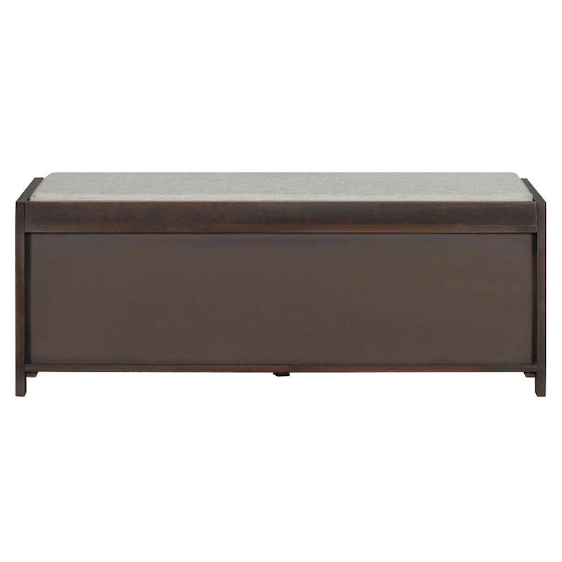 Distressed Shutter Shoe Bench with Storage & Cushion