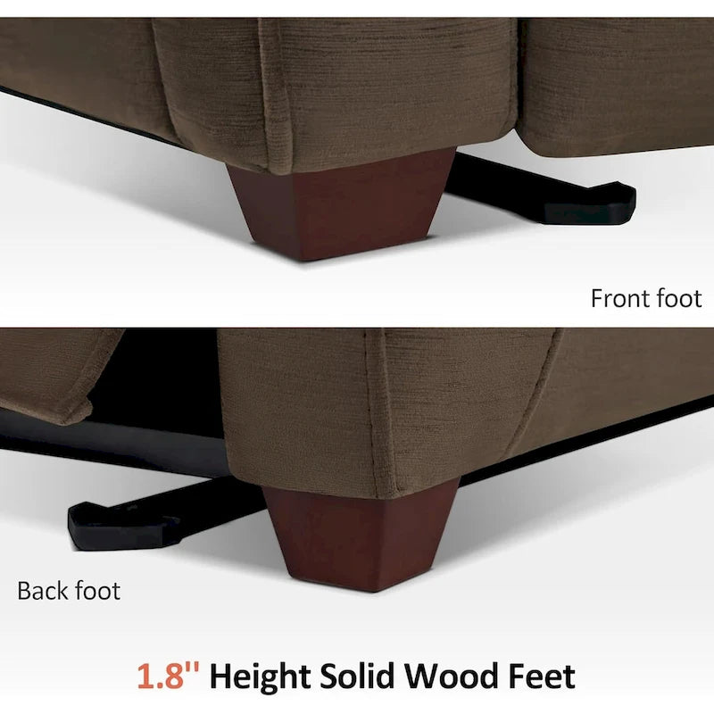 MCombo Zero Wall-Hugger Power Recliner Chair with Adjustable Headrest, Perfect for Small Spaces and RV, Fabric ST257