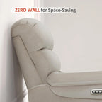 MCombo Zero Wall-Hugger Power Recliner Chair with Adjustable Headrest, Perfect for Small Spaces and RV, Fabric ST257