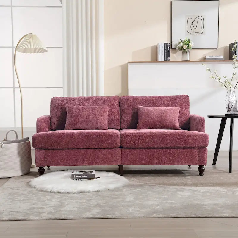 Modern Chenille Fabric Loveseat, 2-Seat Upholstered Loveseat Sofa