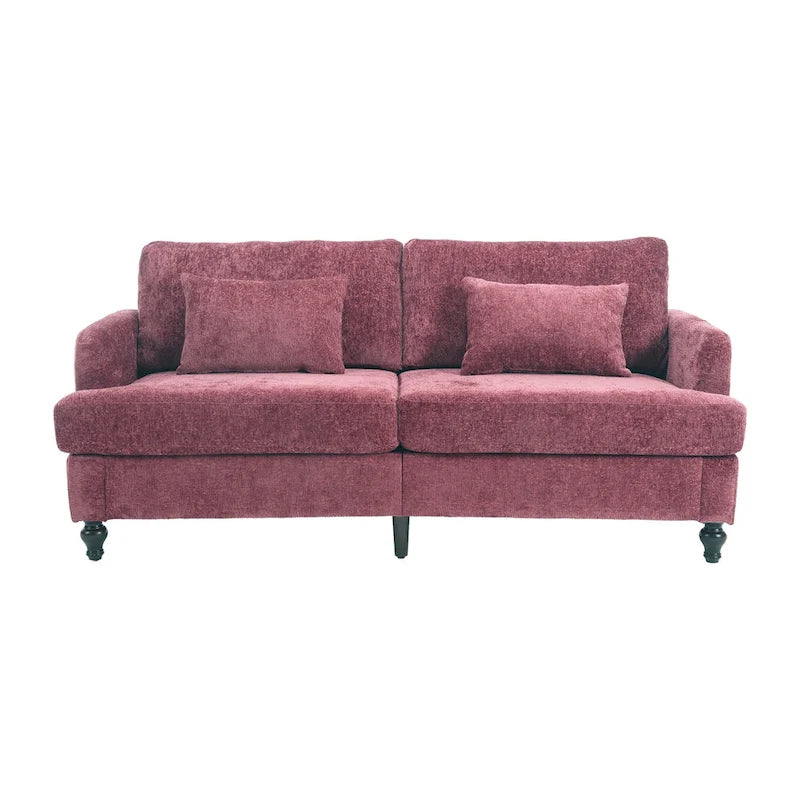 Modern Chenille Fabric Loveseat, 2-Seat Upholstered Loveseat Sofa