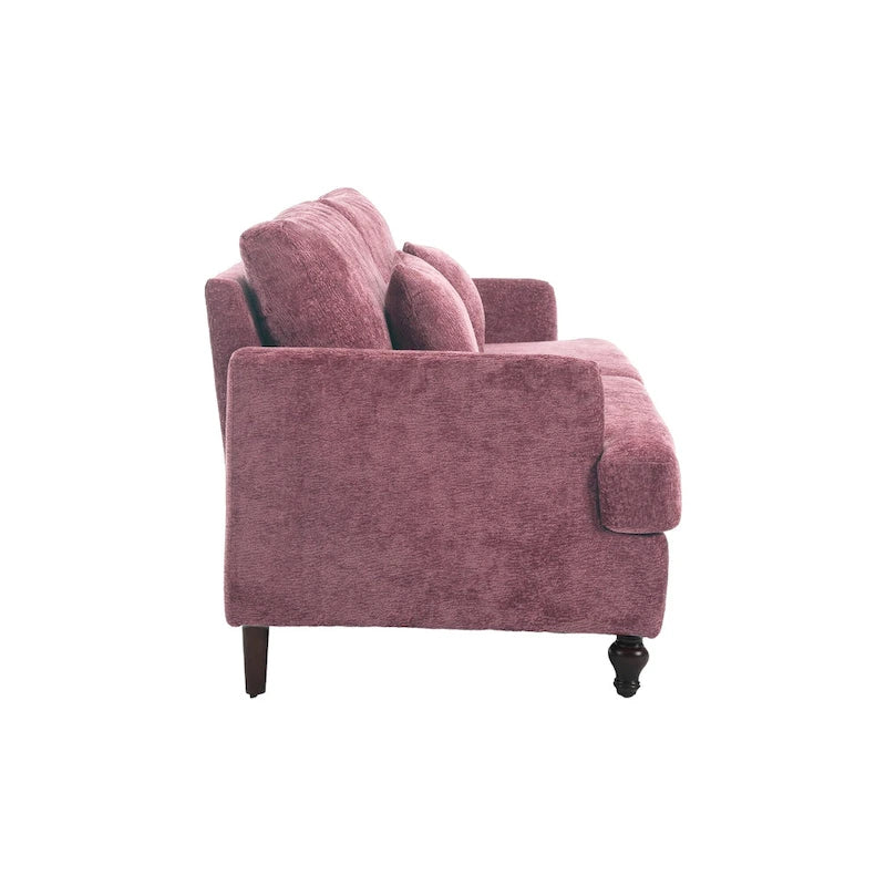 Modern Chenille Fabric Loveseat, 2-Seat Upholstered Loveseat Sofa