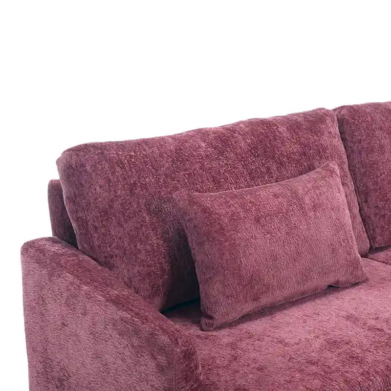 Modern Chenille Fabric Loveseat, 2-Seat Upholstered Loveseat Sofa