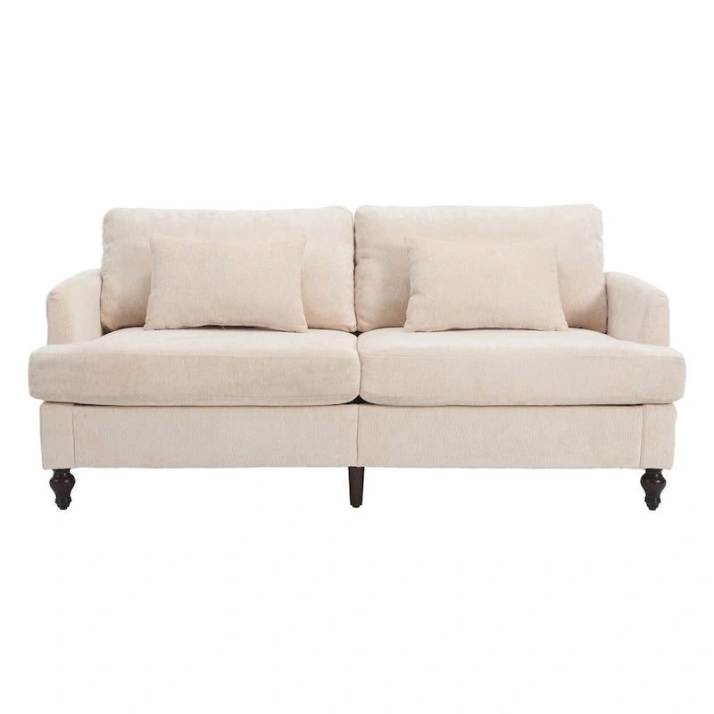 Modern Chenille Fabric Loveseat, 2-Seat Upholstered Loveseat Sofa
