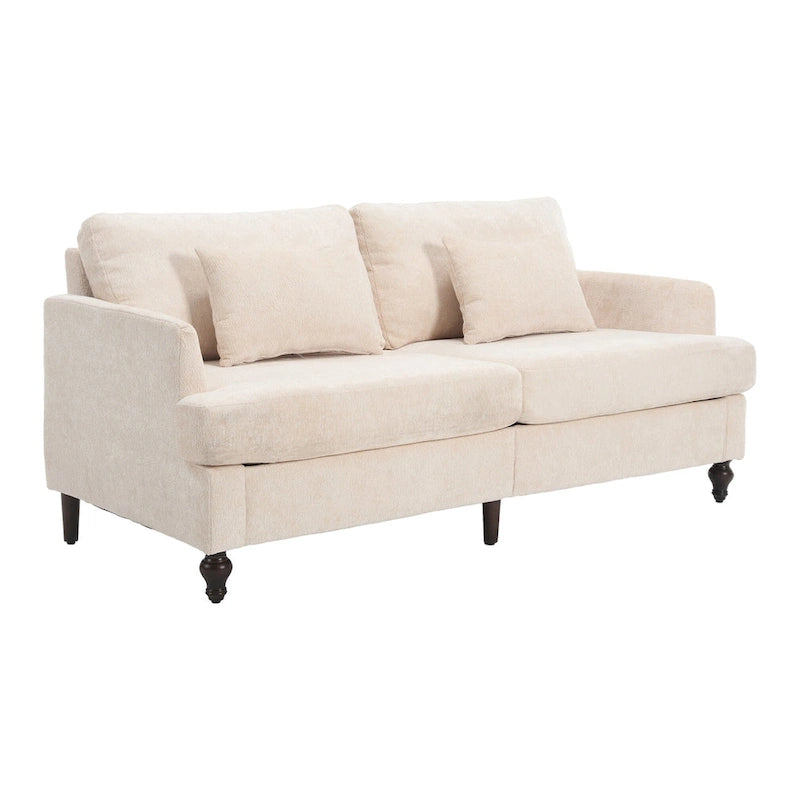 Modern Chenille Fabric Loveseat, 2-Seat Upholstered Loveseat Sofa