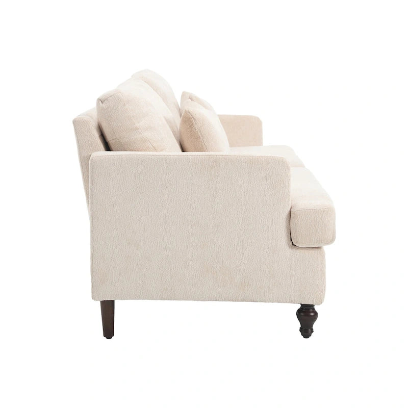 Modern Chenille Fabric Loveseat, 2-Seat Upholstered Loveseat Sofa