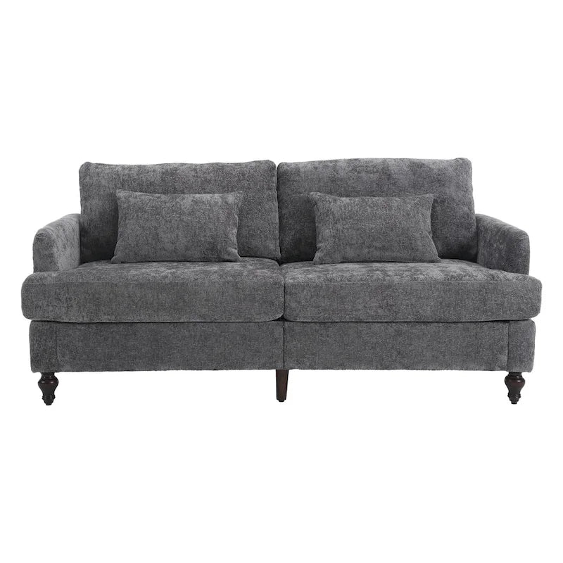 Modern Chenille Fabric Loveseat, 2-Seat Upholstered Loveseat Sofa