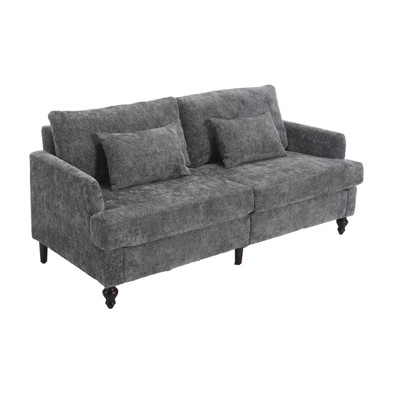 Modern Chenille Fabric Loveseat, 2-Seat Upholstered Loveseat Sofa
