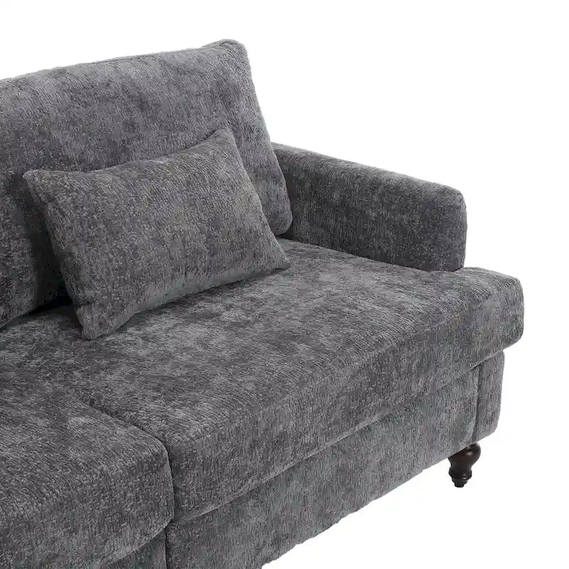 Modern Chenille Fabric Loveseat, 2-Seat Upholstered Loveseat Sofa