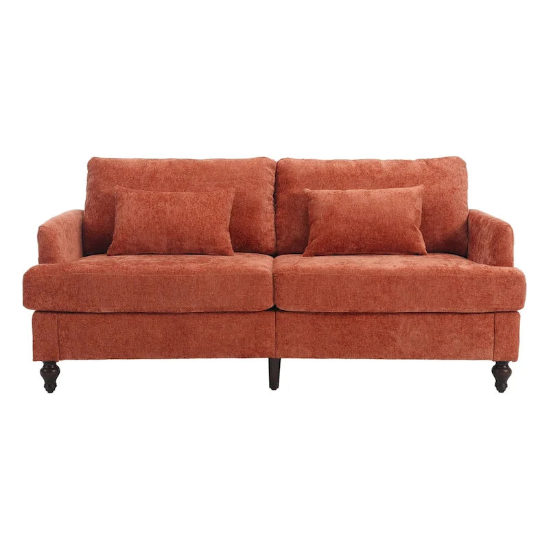 Modern Chenille Fabric Loveseat, 2-Seat Upholstered Loveseat Sofa