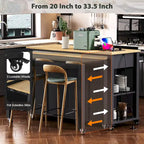 47 Inch Kitchen Island With Extendable Dining Table(no include stool)