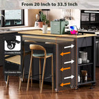 47 Inch Kitchen Island With Extendable Dining Table(no include stool)