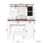 Farmhouse Makeup Vanity with Mirror and Lights