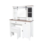 Farmhouse Makeup Vanity with Mirror and Lights