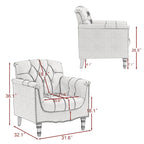 Tufted Accent Chair Vegan Leather Armchair for Living Room