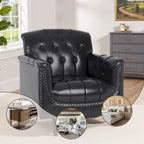 Tufted Accent Chair Vegan Leather Armchair for Living Room