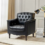 Tufted Accent Chair Vegan Leather Armchair for Living Room