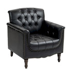 Tufted Accent Chair Vegan Leather Armchair for Living Room