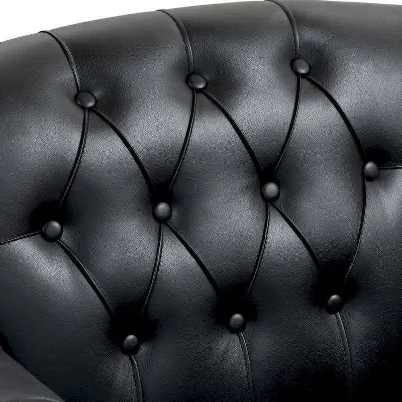 Tufted Accent Chair Vegan Leather Armchair for Living Room