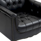 Tufted Accent Chair Vegan Leather Armchair for Living Room